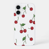 Coque iPhone 16 Cherry Fruit Repeat Pattern Design (Verso)
