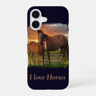 Coque iPhone 16 Cheval et poney