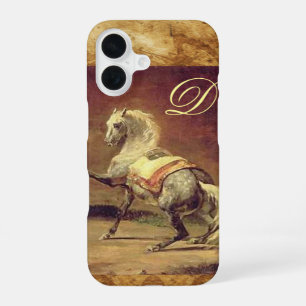 COQUE iPhone 16 CHEVAL GRIS POMMELÉ MONOGRAMME