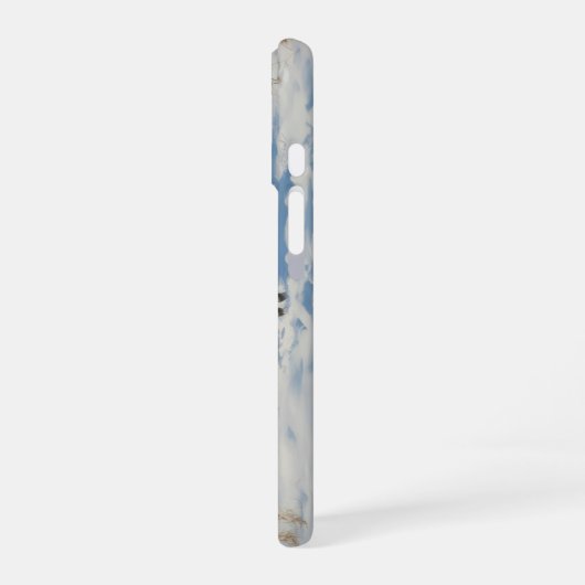 Coque iPhone 16 Chevaux Appaloosa noirs sur une ferme en hiver (Côté gauche)