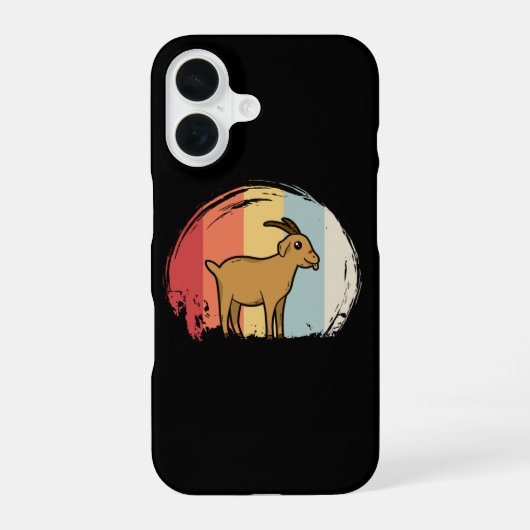 Coque iPhone 16 Chèvre mignonne rétro (Verso)