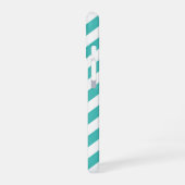 Coque iPhone 16 Chevron bleu avec monogramme (Côté gauche)