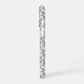 Coque iPhone 16 Chic Botanique Fleurs Bleues Feuilles Vertes Art (Côté gauche)