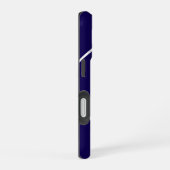 Coque iPhone 16 Chic Géométrique Bleu et Blanc Monogrammé (Côté droit)