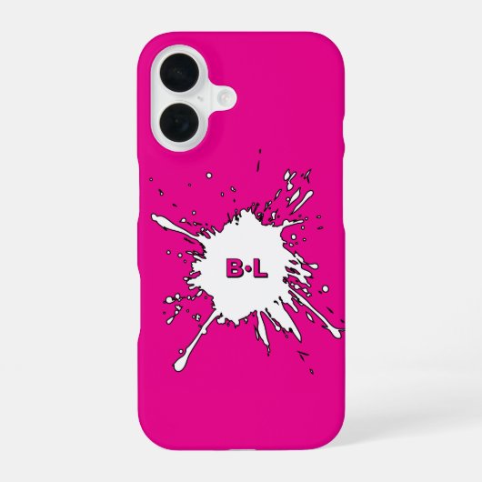 Coque iPhone 16 Chic rose Fuchsia Splash (Verso)
