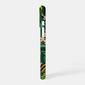 Coque iPhone 16 Chic Vert Botanique Tropical Léopard Monogramme (Côté gauche)