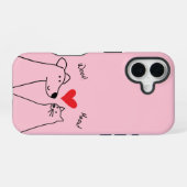 Coque iPhone 16 Chien, chat, amour (Verso Horizontal)