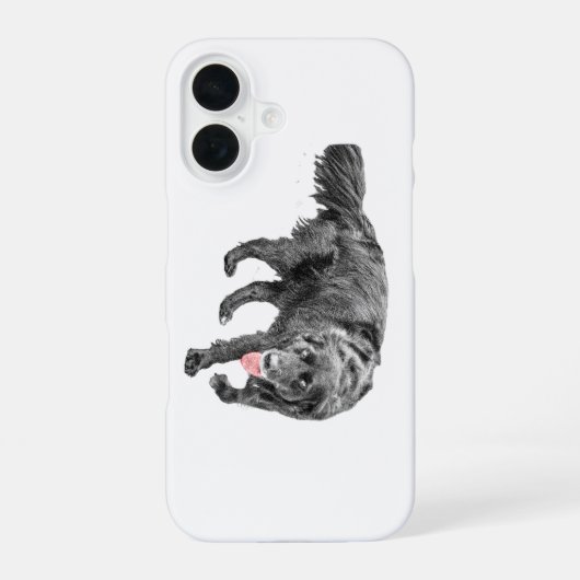 Coque iPhone 16 Chien fidèle avec accent rouge (Verso)