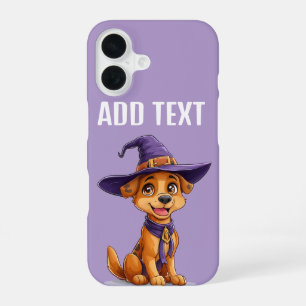 Coque iPhone 16 Chien joyeux portant un chapeau de sorcière