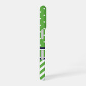 Coque iPhone 16 Chiffre Chevron - Green et Navy Preppy (Côté droit)