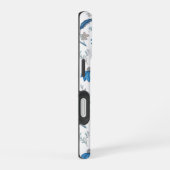 Coque iPhone 16 Chinoiserie Blue Echinacea Pattern (Côté droit)