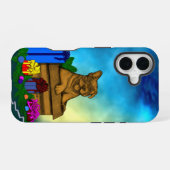 Coque iPhone 16 Chiot dans une boîte, Joyeux Noël (Verso Horizontal)