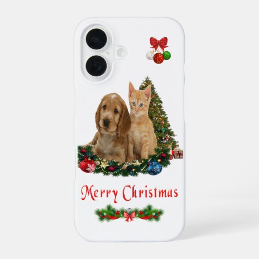 Coque iPhone 16 Chiot et chaton (Verso)
