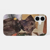 Coque iPhone 16 Chocolat Labrador (Verso Horizontal)
