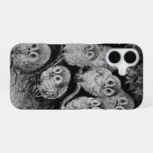 Coque iPhone 16 Chouettes dans la forêt, Louis Wain (Verso Horizontal)