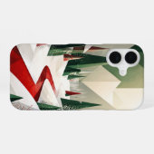 Coque iPhone 16 Christmas Geometric Winter Trees Phone Case (Verso Horizontal)