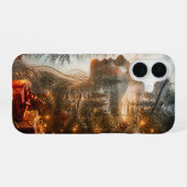 Coque iPhone 16 Christmas Tree Double Exposure Portrait Phone Case (Verso Horizontal)