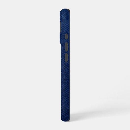 Coque iPhone 16 Chrome Argent Géométrique Cheval Python Bleu iPhon (Côté gauche)