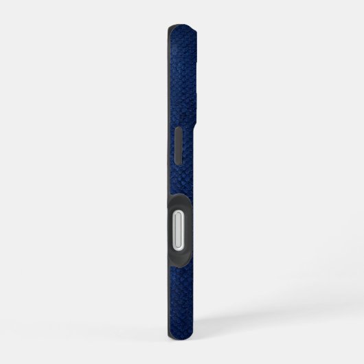Coque iPhone 16 Chrome Argent Géométrique Cheval Python Bleu iPhon (Côté droit)