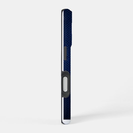 Coque iPhone 16 Chrome Argent Géométrique Ours Python Bleu iPhone (Côté droit)