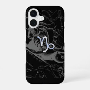 Coque iPhone 16 Chrome argenté comme le signe du zodiaque Capricor