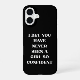 Coque iPhone 16 Citation Fille Confiance Noir Citation, Féministe