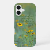 Coque iPhone 16 Citation Inspiration Fleur sauvage Jaune Photo per (Verso)