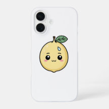 Citron anxieux avec une goutte de sueur