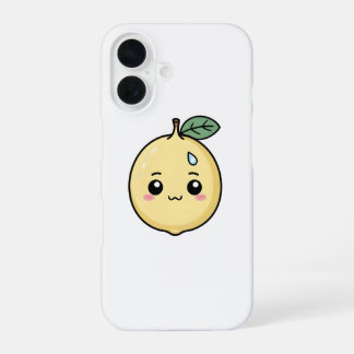 Coque iPhone 16 Citron anxieux avec une goutte de sueur