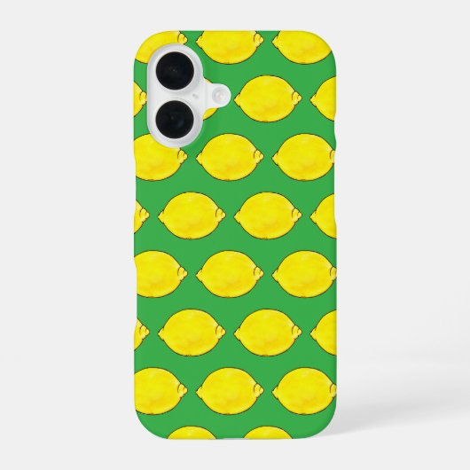 Coque iPhone 16 citron vert aquarelle (Verso)