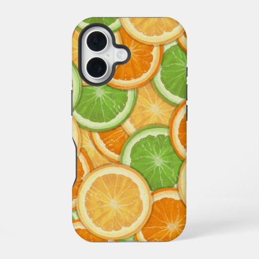 Coque iPhone 16 Citrons, Limes et Oranges (Verso)
