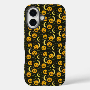 Coque iPhone 16 Citrouille d'Halloween effrayante