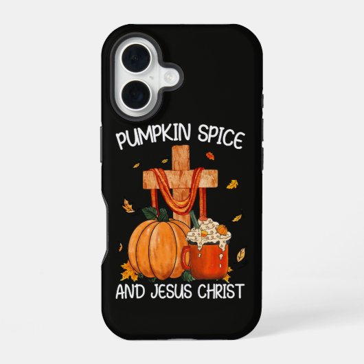 Coque iPhone 16 Citrouille Spice et Jésus-Christ (Verso)