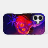 Coque iPhone 16 Citrouilles néon (Verso Horizontal)