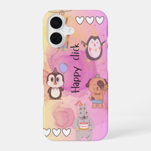 Coque iPhone 16 clic heureux (Verso)