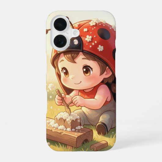 Coque iPhone 16 Coccinelle et le royaume de nectar caché (Verso)