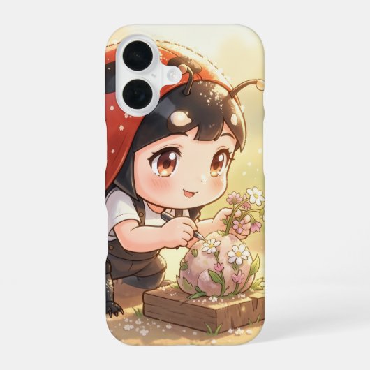Coque iPhone 16 Coccinelle et le royaume de nectar caché.1 (Verso)