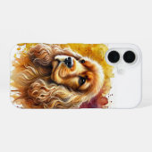 Coque iPhone 16 Cocker Spaniel Aquarelle Art (Verso Horizontal)