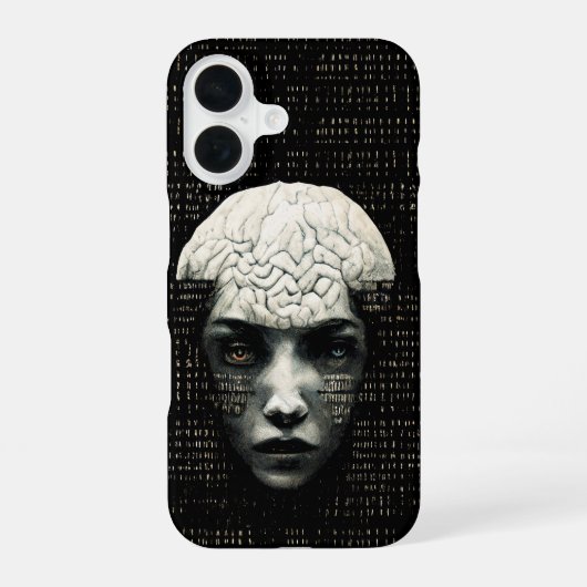Coque iPhone 16 Code binaire de Matrix Man (Verso)
