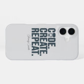 Coque iPhone 16 Code. Créez. Recommencer. - Technologie d'inspirat (Verso Horizontal)