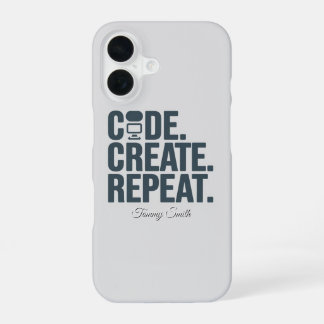 Coque iPhone 16 Code. Créez. Recommencer. - Technologie d'inspirat