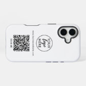 Coque iPhone 16 Code QR de logo professionnel (Verso Horizontal)