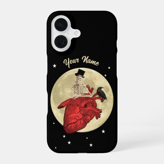 Coque iPhone 16 Cœur anatomique gothique (Verso)