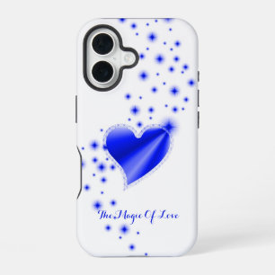Coque iPhone 16 Coeur arc-en-ciel avec étoiles, La magie de l'amou
