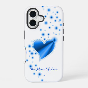 Coque iPhone 16 Cœur arc-en-ciel avec étoiles, La magie de l'amour