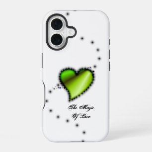 Coque iPhone 16 Cœur Arc-en-ciel avec Étoiles, La Magie de l'Amour