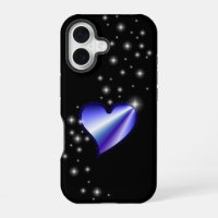 Coeur arc-en-ciel violet avec étoiles sur noir