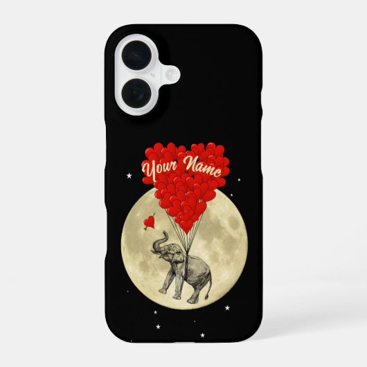 Coque iPhone 16 Coeur d'amour éléphant (Verso)