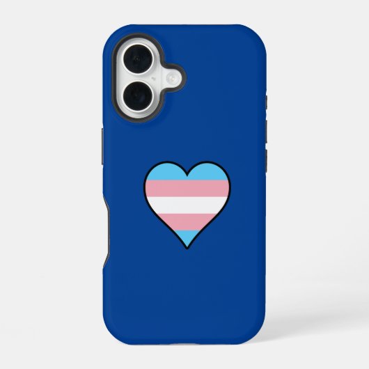 Coque iPhone 16 Coeur Trans Pride (Verso)