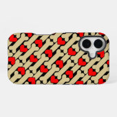 Coque iPhone 16 Cœurs d'os de chien (Verso Horizontal)